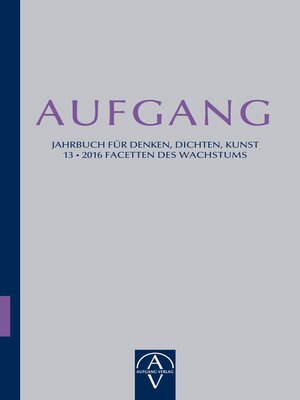 cover image of Aufgang. Jahrbuch für Denken, Dichten, Kunst
